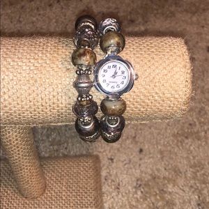 Beaded watch bracelet